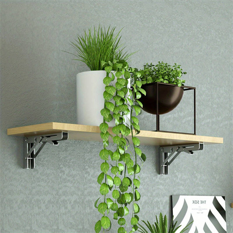 2 Pcs Heavy Duty Folding Shelves with Adjustable Angle Metal Wall Mount Storage Bracket