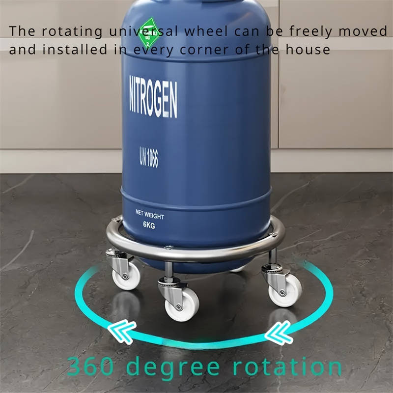 Heavy Duty Stainless Steel Gas Cylinder Cart, Removable Propane and LPG Tank Holder
