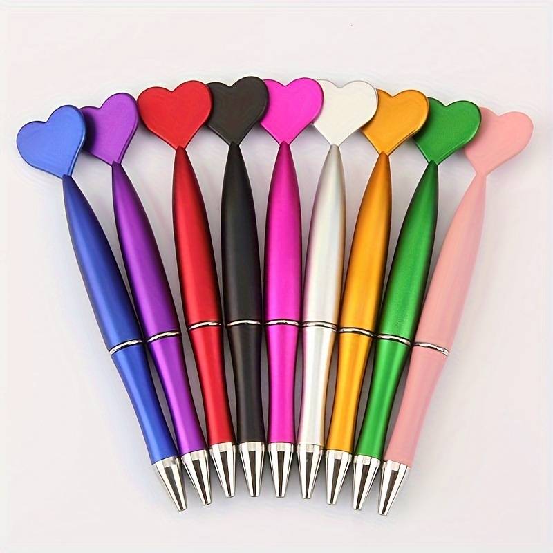 9pcs/set love shaped ballpoint pens creative plastic