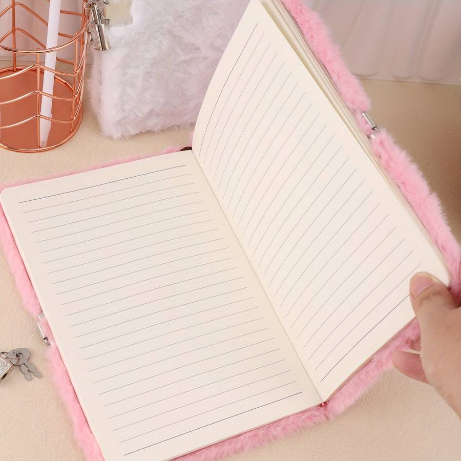 1 Mixed Color Plu Lockable Notebook With Pen