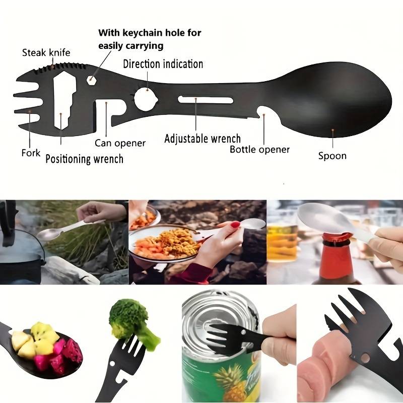 10 In 1 Multifunctional Outdoor Camping Survival Fork Spoon
