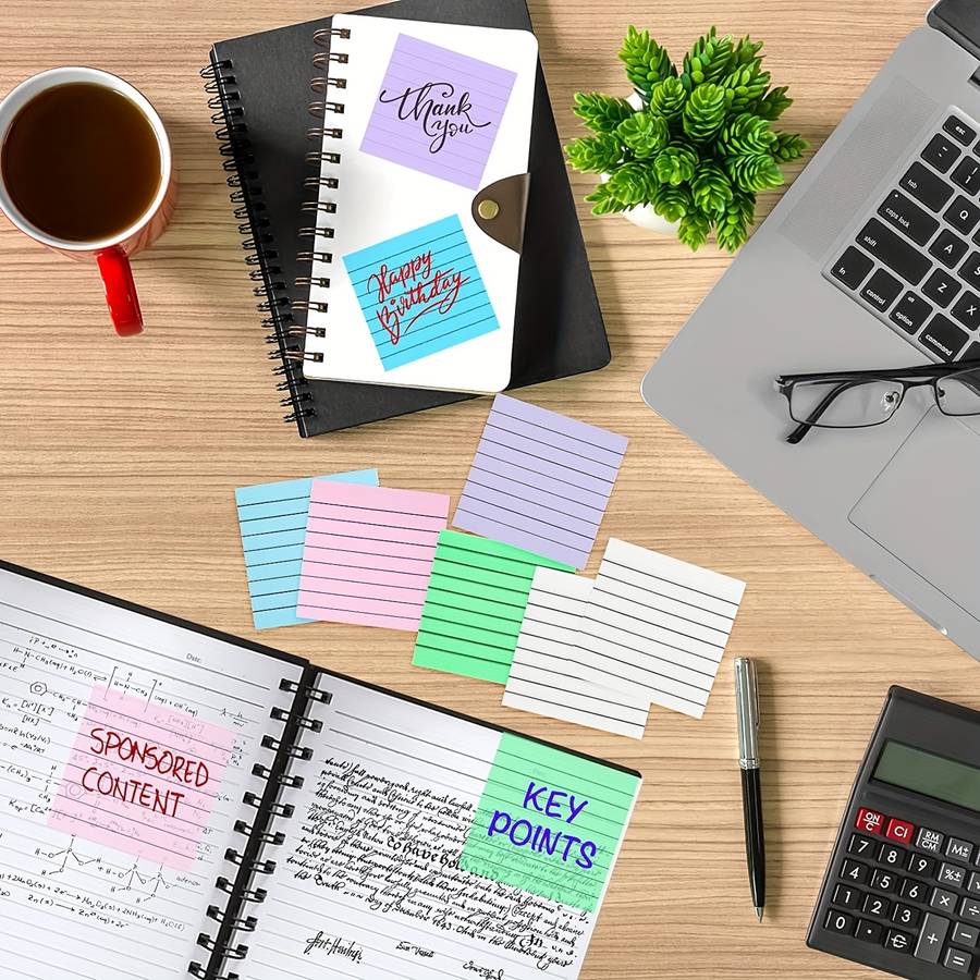 300 Clear Sticky Notes With Lines