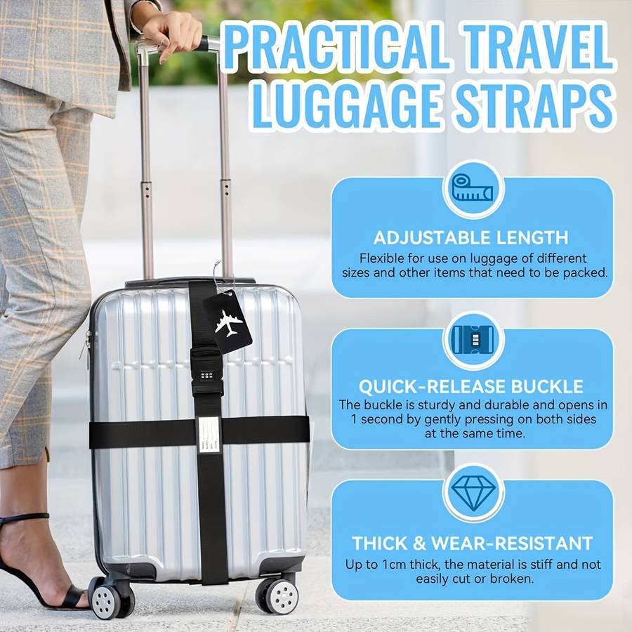 4-Pack Polypropylene Luggage Straps