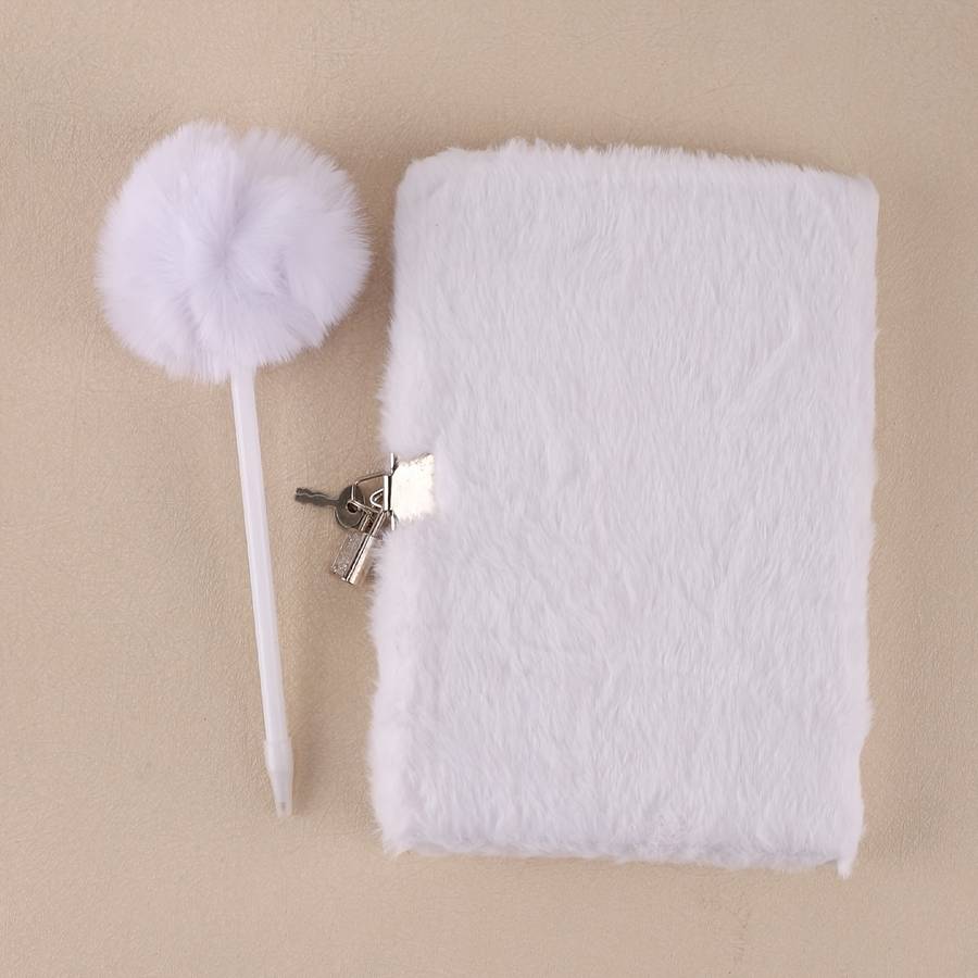 1 Mixed Color Plu Lockable Notebook With Pen