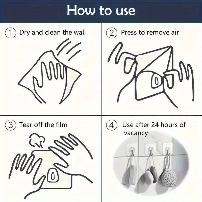 Heavy duty transparent adhesive hooks 24Pcs available 9.98 KG super strong load-bearing