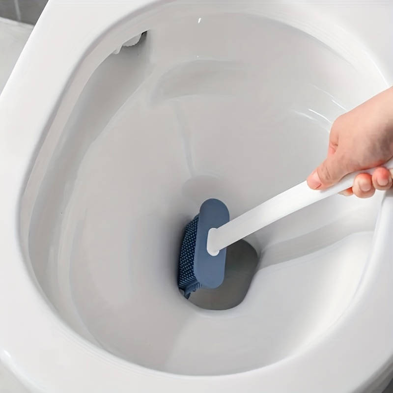 Wall-mounted toilet brush set silicone head bathroom cleaning kit