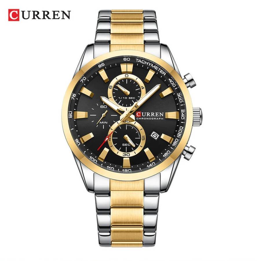 Curren Chronograph Watch (Gold-Black)