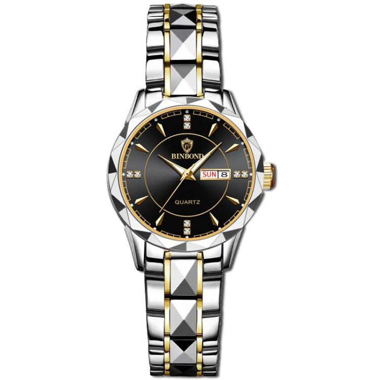 B5552 WaterProof Tungsten Steel BinBond Watch(Inter-Gold-Black)