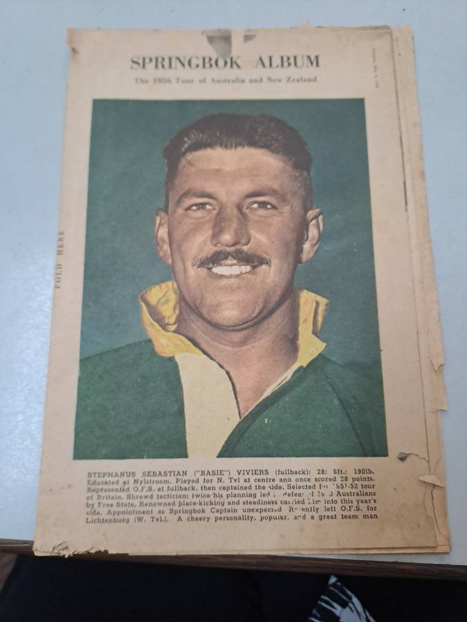 MEMROBILIA SPRINGBOK RUGBY TOURCTO AUSTRALIA AND NEW ZEALAND 1956