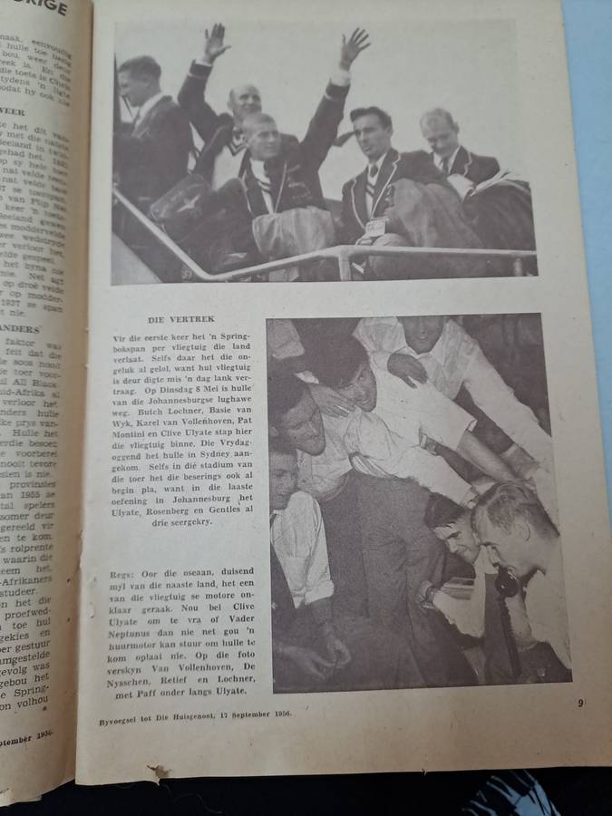 MEMROBILIA SPRINGBOK RUGBY TOURCTO AUSTRALIA AND NEW ZEALAND 1956