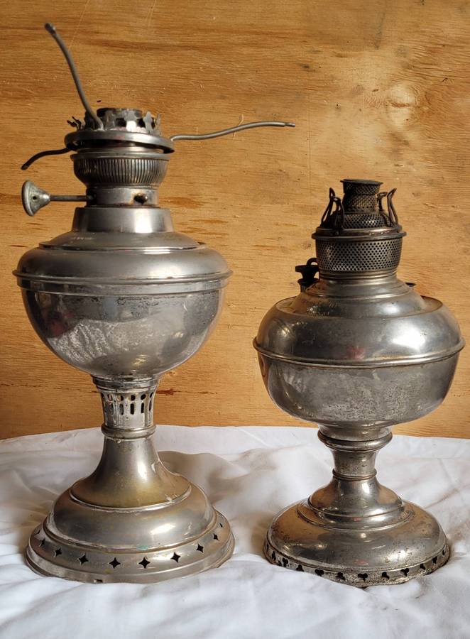 PAIR VINTAGE OIL LAMPS