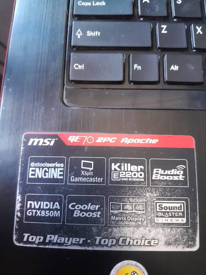 LATE ENTRY MSI MS-1759 GAMING LAPTOP CORE i7 12GB RAM