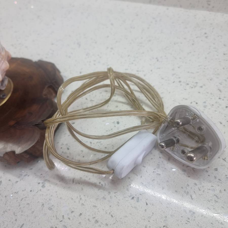 VINTAGE HAND CARVED CAMEO SEA SHELL LAMP