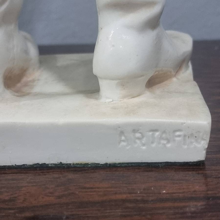 AFrench Carnival Chalkware Boy Comme Like Papa w Pipe 32cm Figurine 1930s