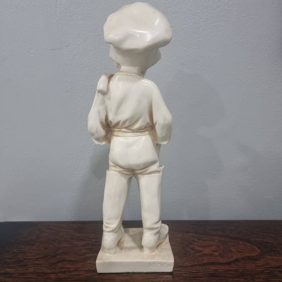 AFrench Carnival Chalkware Boy Comme Like Papa w Pipe 32cm Figurine 1930s