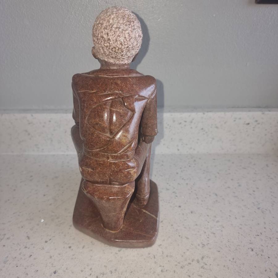 Old Man Smoking a Pipe Soap Stone.