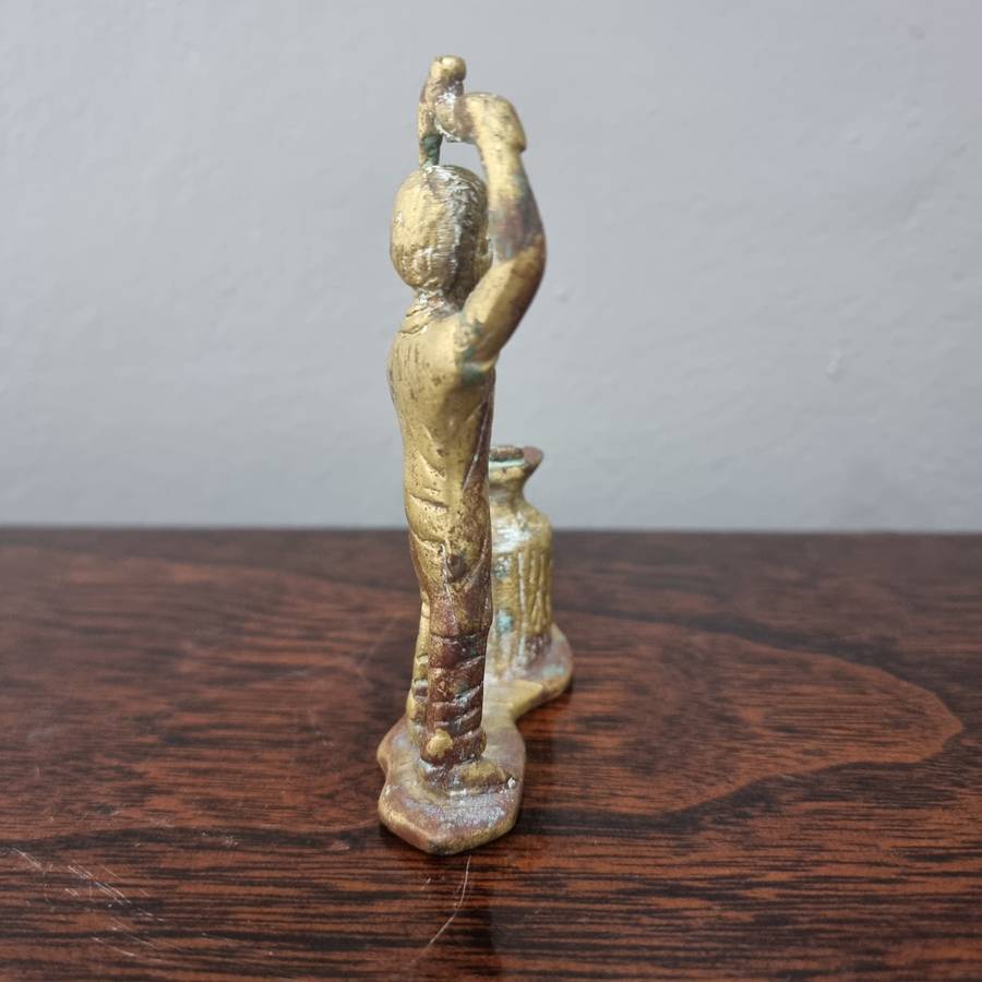 Antique Brass Blacksmith at work figurine, solid brass Paper Weight