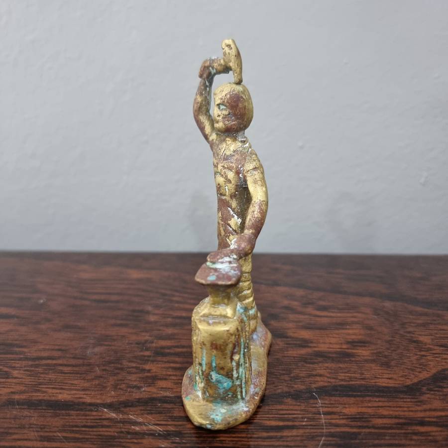 Antique Brass Blacksmith at work figurine, solid brass Paper Weight