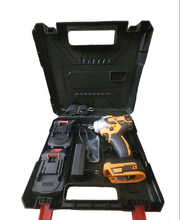 500NM Wireless Impact Wrench, 2 Batteries, Charger, Case & Gloves - 7Pc 21V