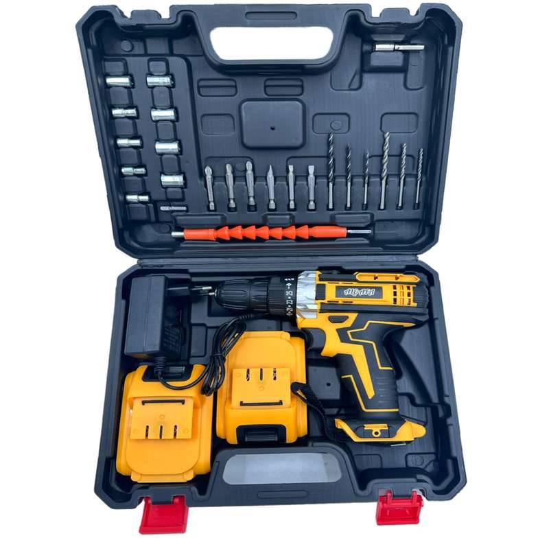 26 Piece Wireless Drill Set With 2 Lithium Ion Battery Packs & Case