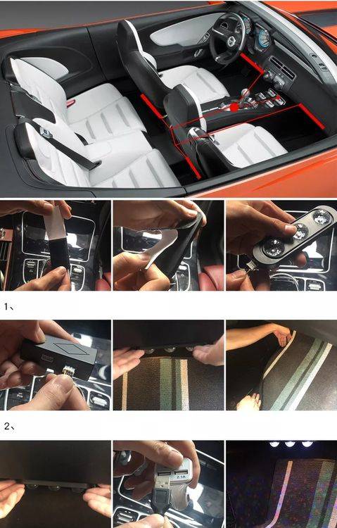 Car Interior Lights Car Floor Mat Star Lighting