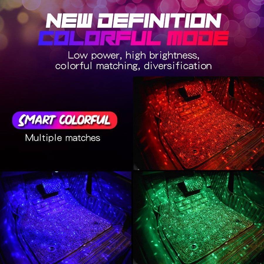 Car Interior Lights Car Floor Mat Star Lighting