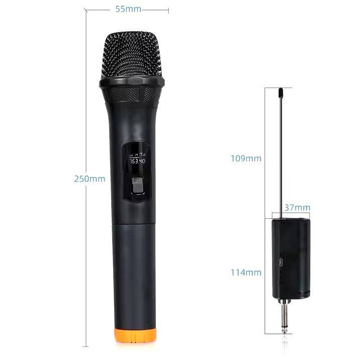 2 Pc Cordless handheld Microphone Set With Rechargeable Receiver & Batteries