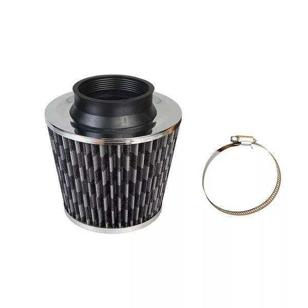 76MM Universal Cold Air Induction Cone Filter Air Filter & Clamp - Carbon
