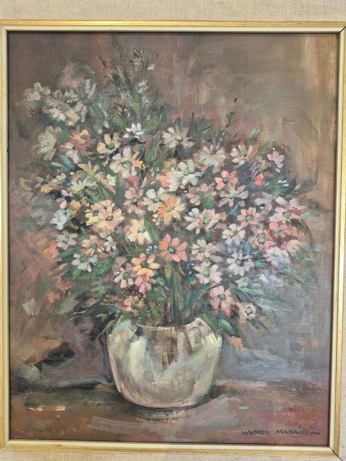 Wessel Marais. Transvaal Cosmos. Original Oil. Framed.