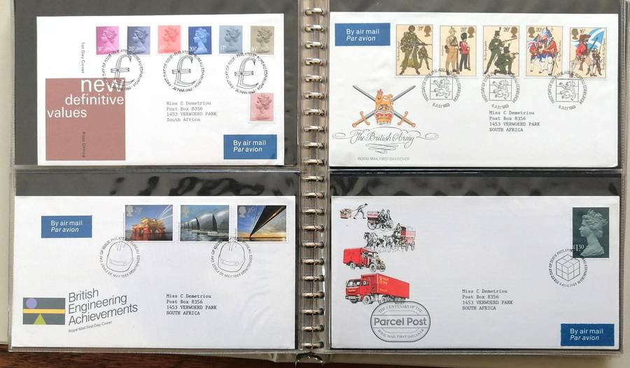 G.B. 1980s 107 x fresh covers in binder album - Fresh condition