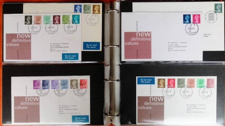 Great Britain Definitives series covers x 50 in binder album