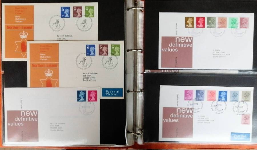 Great Britain Definitives series covers x 50 in binder album