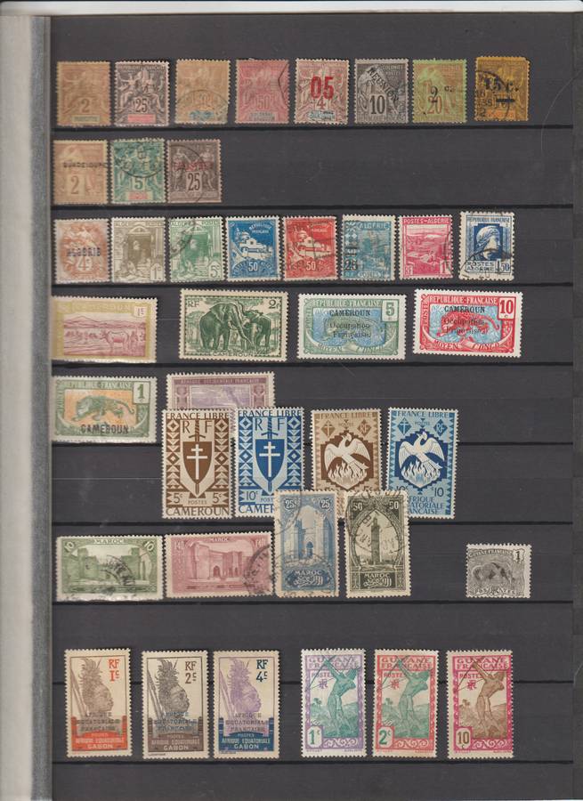 French African colonies stamp selection. Interesting. See Scans !!!