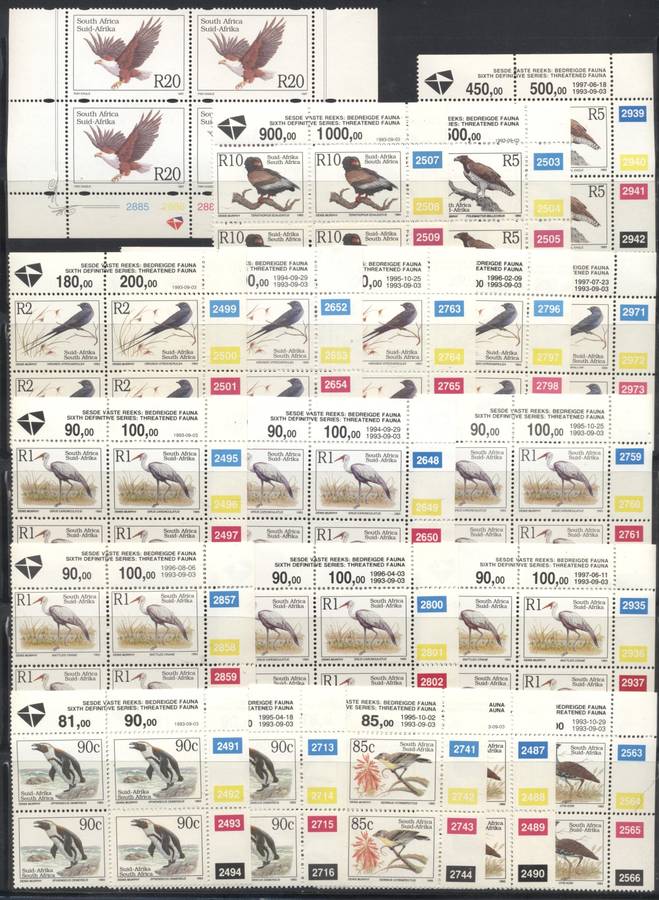 RSA 6th Definitive selection of different dates controls - Superb - see 2 scans