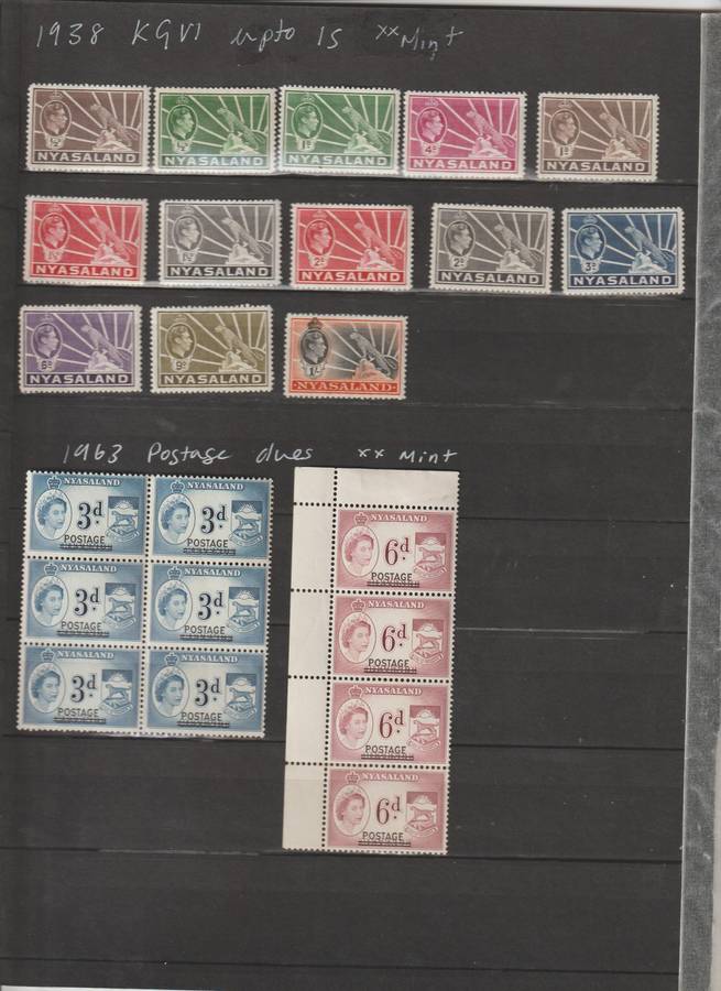 Nyasaland 1913 - 1963 Selection. High CV. See Scans!!!