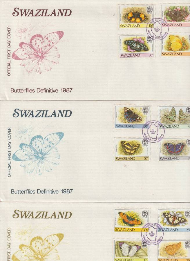 Swaziland 1987 & 1990 Butterflies, stamps **m, *m, u & FDC's selection. See Scans.