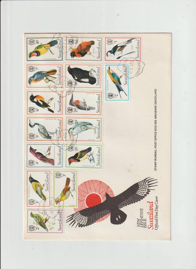 Swaziland new definitive issue (Birds) Stamps and FDC. **M, *M, U. See Scans.