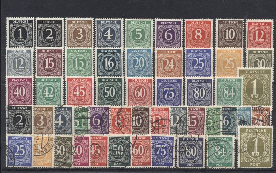 Germany Post war issue full sets , 1 Mint, 1 used