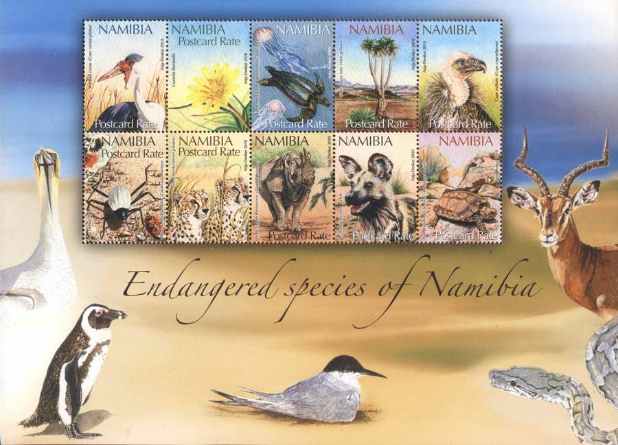Namibia 2010 Endangered Species full sheet - superb