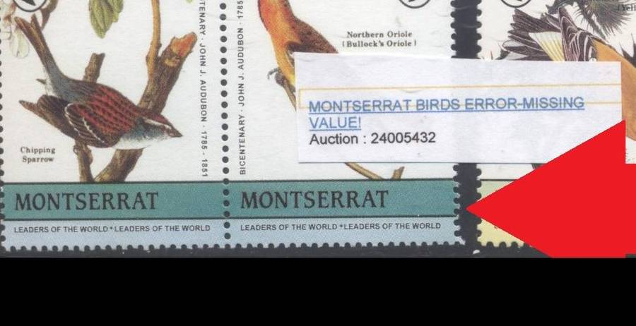 Island Birds Selection - 2 varieties - Imperf & MISSING VALUE - Superb Unmounted