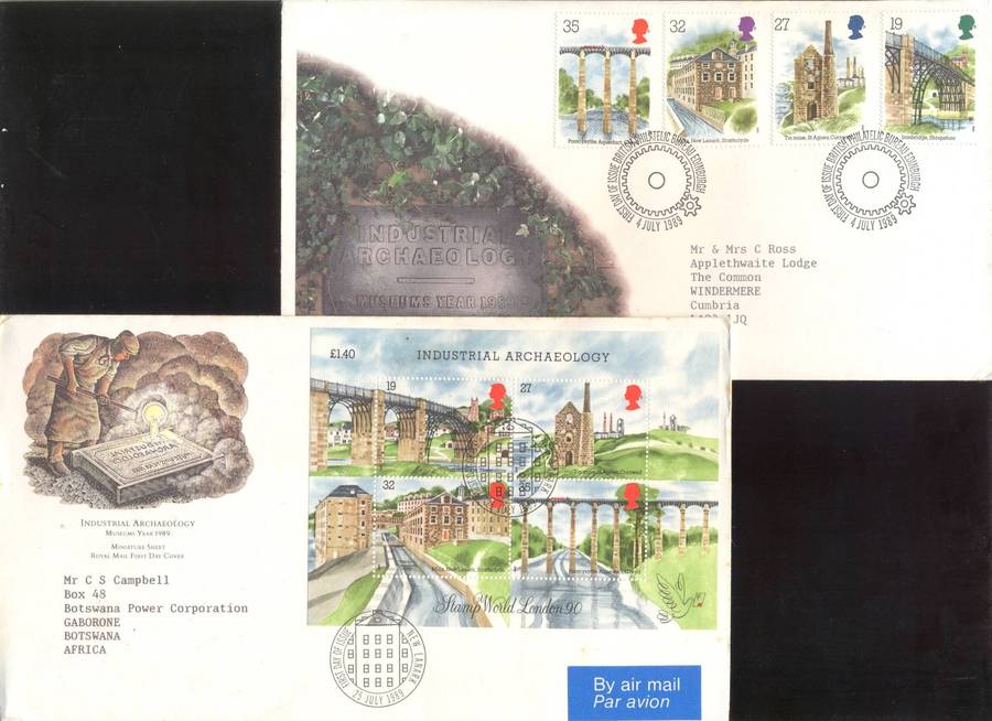Great Britain 1989 Sets (7) (Unmounted & CTO ) and matching covers - see 4 scans