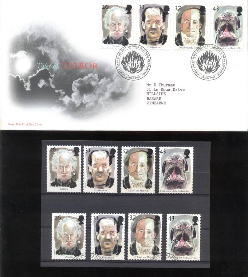 GB 1997 Tales Of Terror cover & sets (unmounted, CTO)
