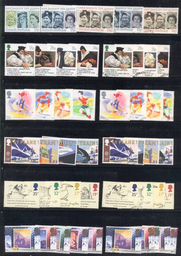 Great Britain 1988 Sets (6) (Unmounted & CTO ) and matching covers - see 3 scans