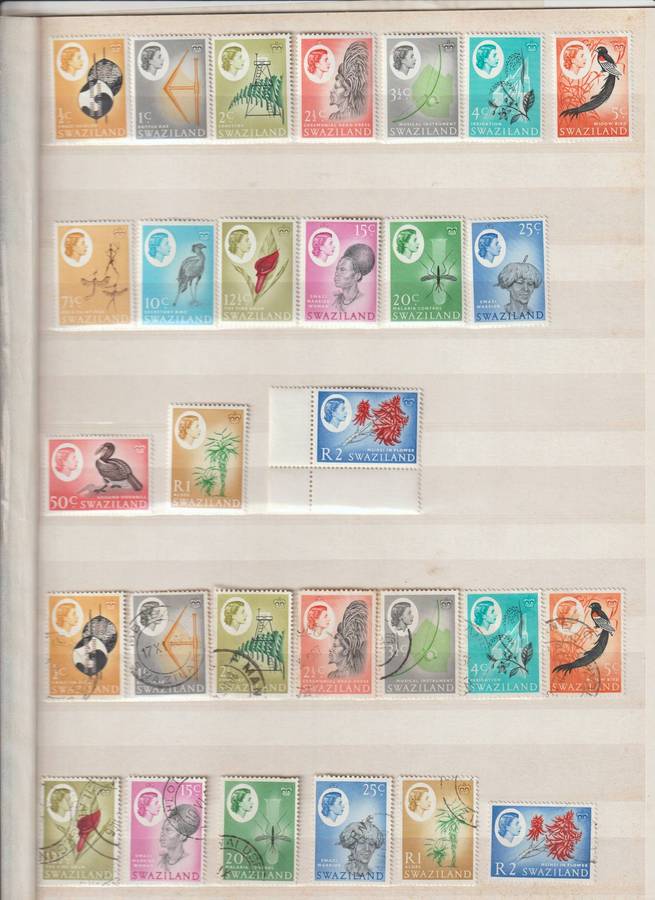 Swaziland QEII 1956 - 1968 selection *m, used. Good CV Value. See 4 Scans.