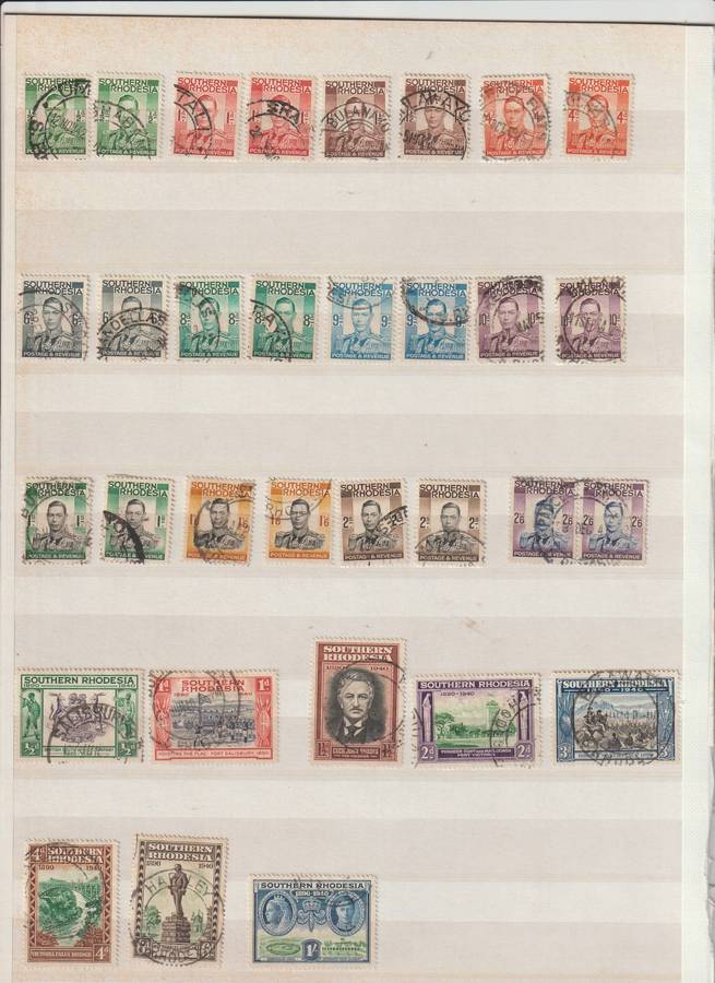 Southern Rhodesia 1924 - 1940 used High CV selection, note Admiral perf variations. See Scans.