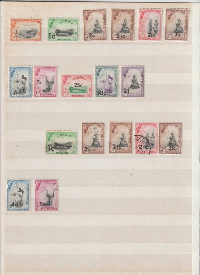 Swaziland QEII 1956 - 1968 selection *m, used. Good CV Value. See 4 Scans.