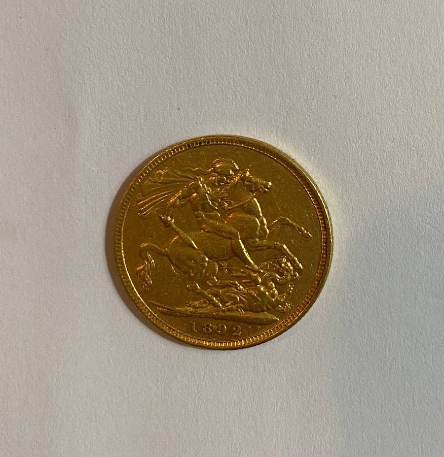 1892 Gold Victorian Sovereign - London