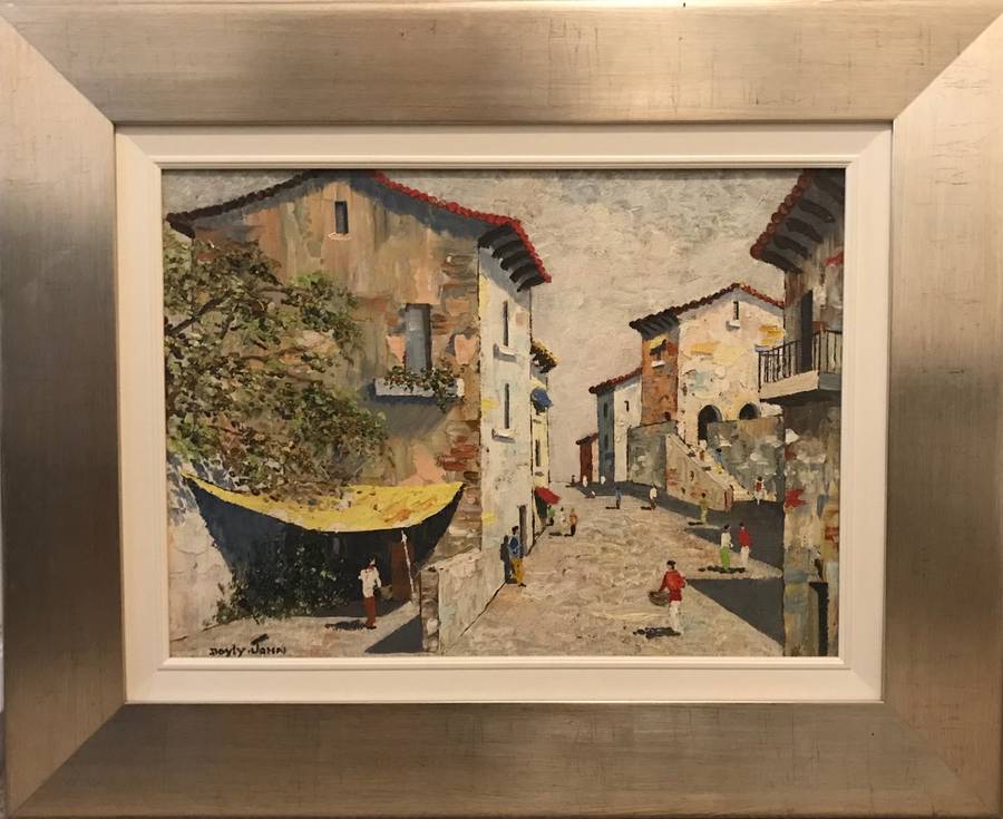 Cecil Rochfort D'Oyly-John - Mediterranean Street Scene - Oil on Board