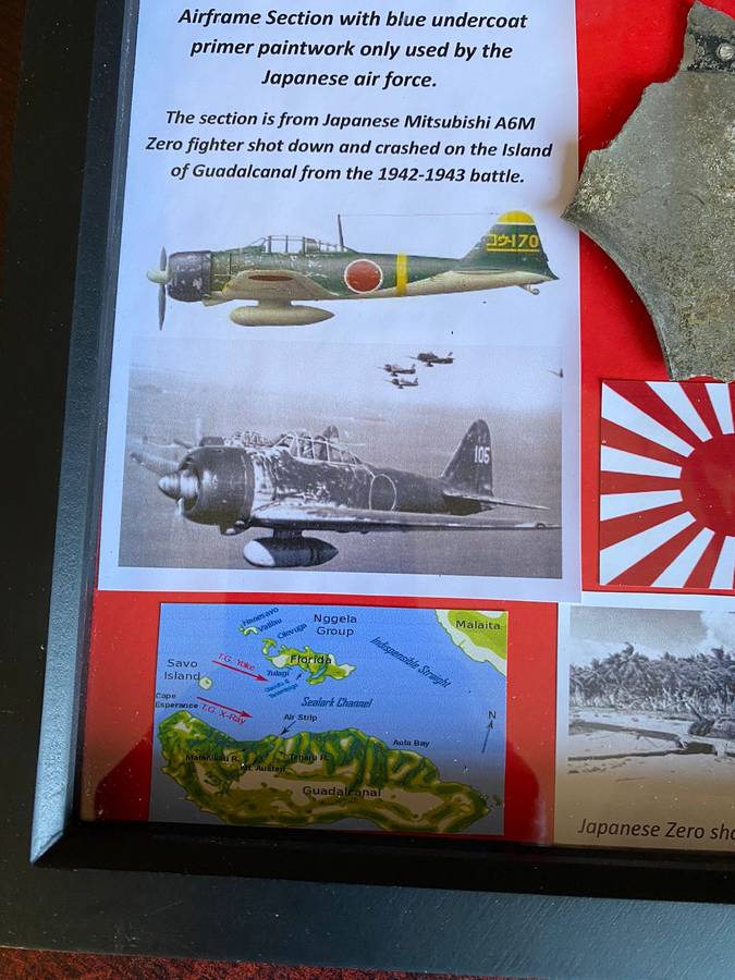 Japanese Air Force WW2 Air Frame Section -  Frame Measures 24x36