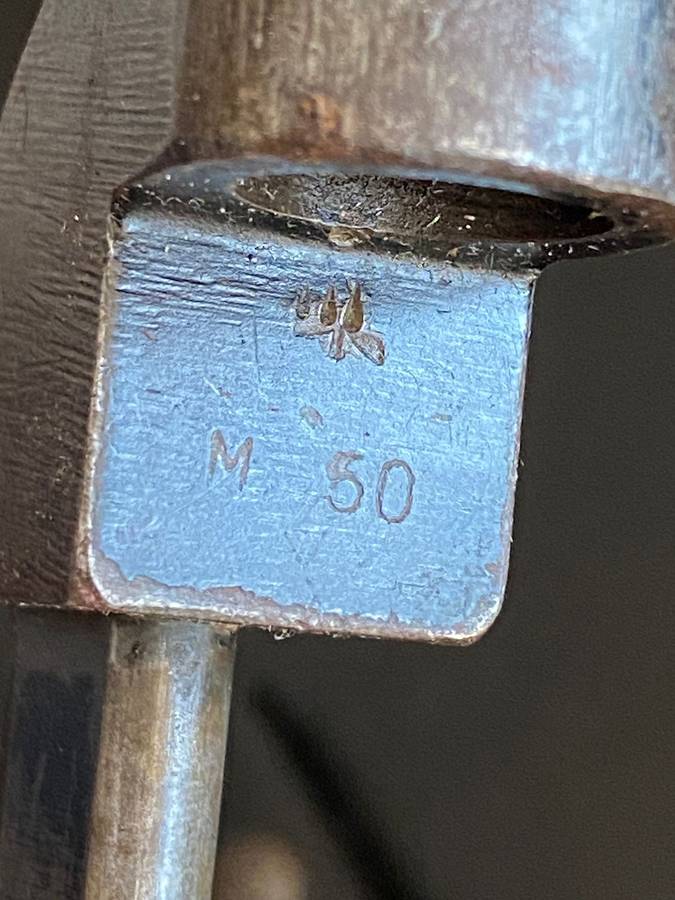NO 9 BAYONET M50 MARKING ON IT WITH METAL SCABBARD